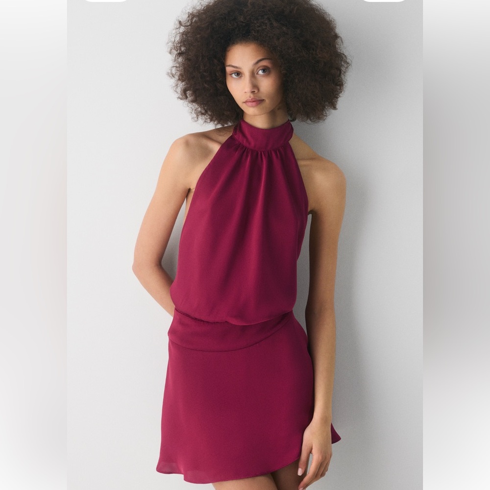 TEN Posse Satin Dress - Halter Micro Dress